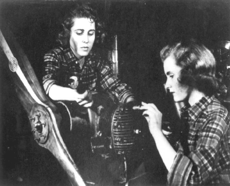 “Goodyear Girls” ca. 1943: two UC co-ops at the Goodyear Aircraft Factory