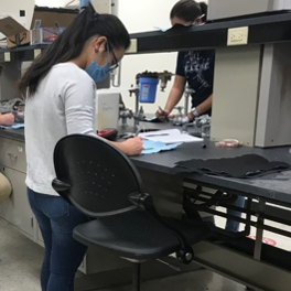 Student in lab
