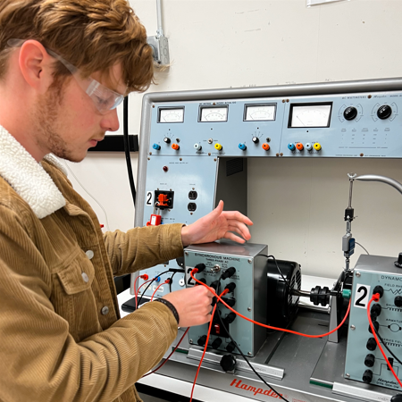 student in lab