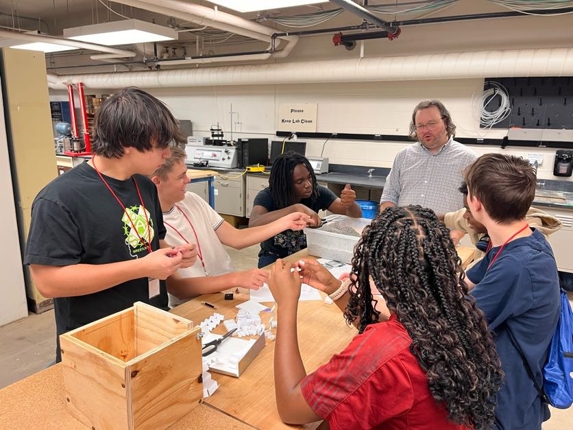 students in a lab as part of a CEAS summer camp