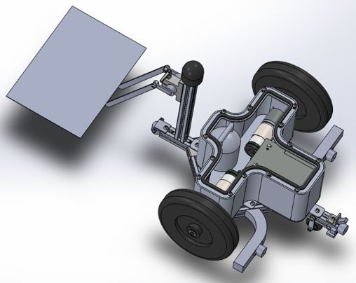 Prototype drawing of tick collection robot