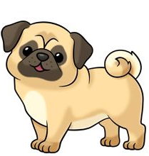 Cartoon pug dog