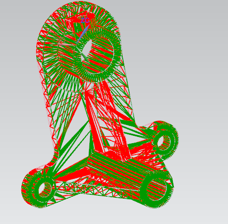 Facets with cusp error greater than threshold value (red) and less than threshold value (green)