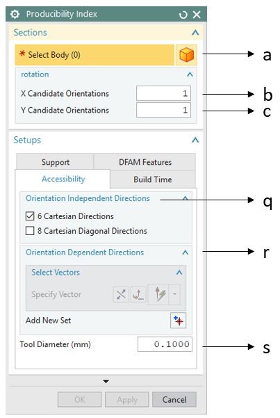 Producibility Index GUI Accessibility