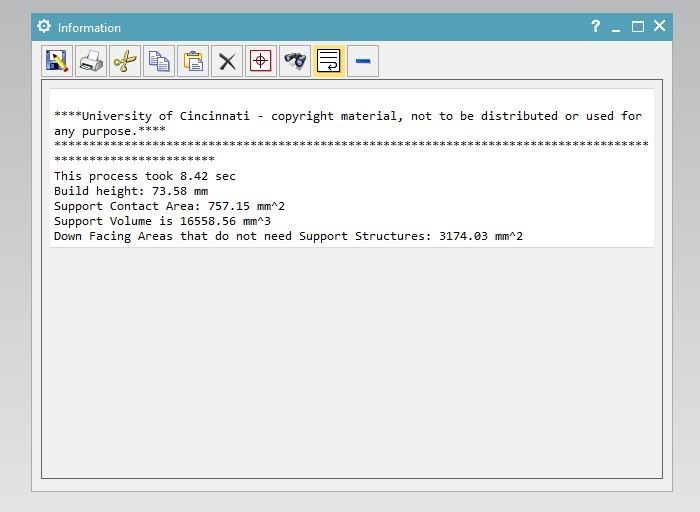 Information screen with copyright information