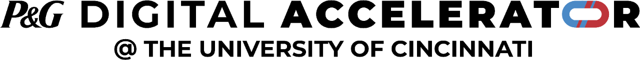 logo text that says P&G Digital Accelerator at the University of Cincinnati